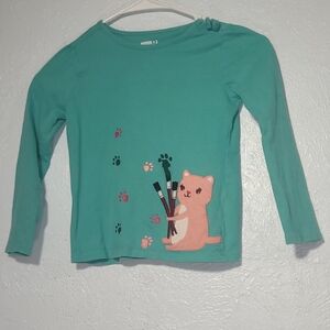 Adorable Cat with Paintbrushes! Crazy 8 5T Shirt